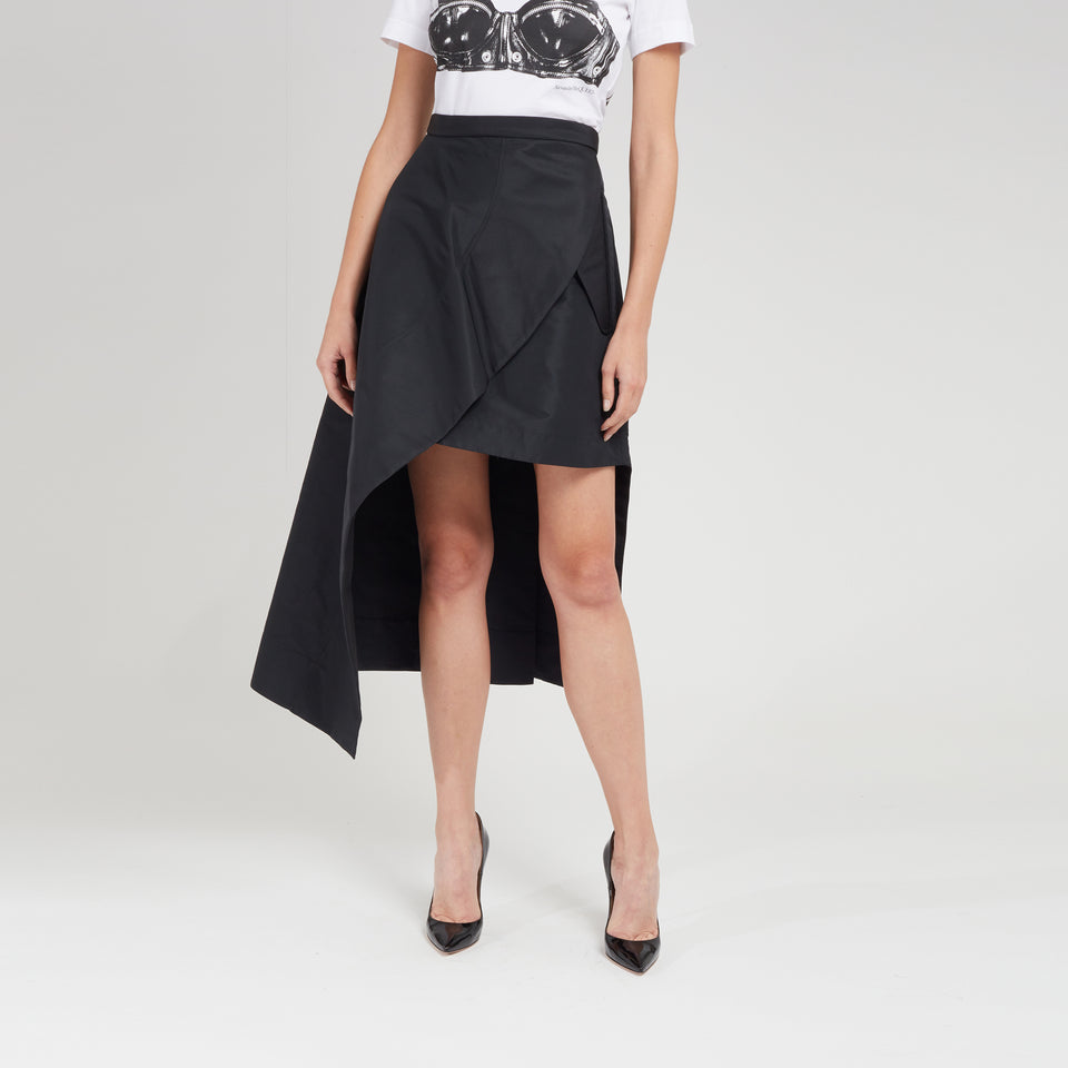 Black fabric wrap skirt