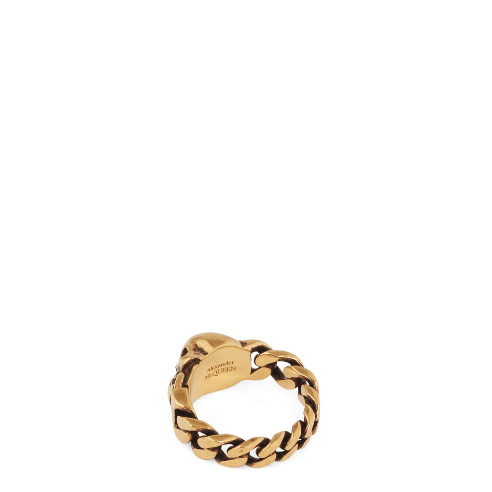 Golden brass chain ring
