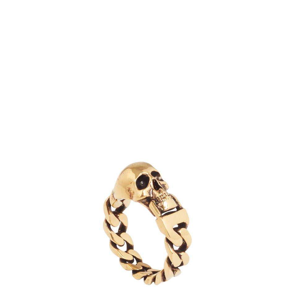 Golden brass chain ring