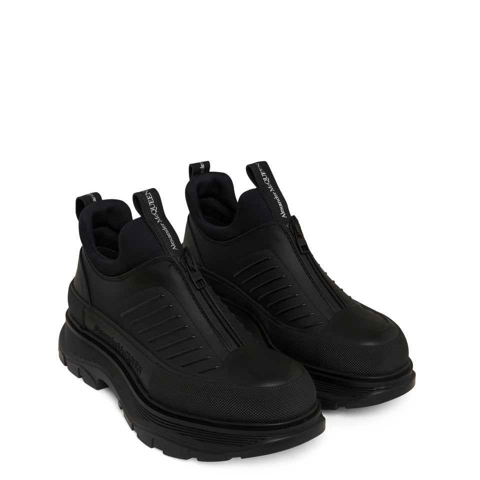 ''Moto Tread Slick'' sneakers in black leather