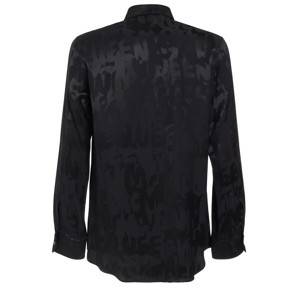 ''Graffiti'' shirt in black jacquard
