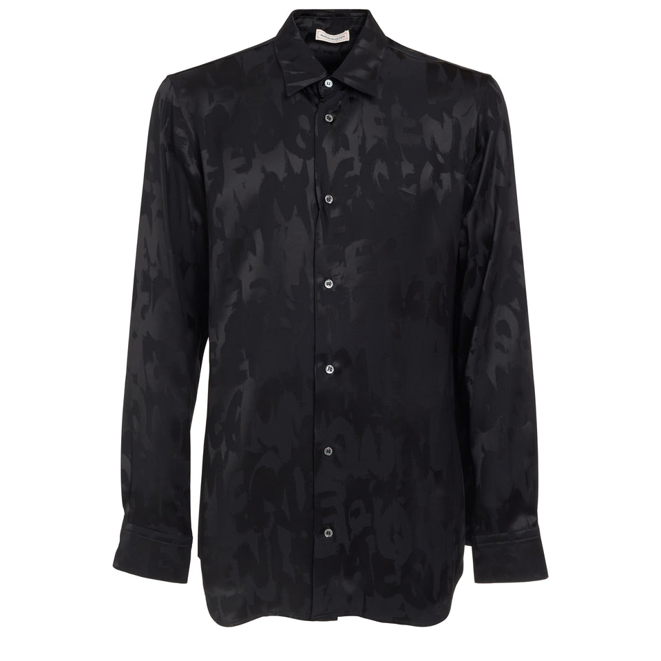 ''Graffiti'' shirt in black jacquard