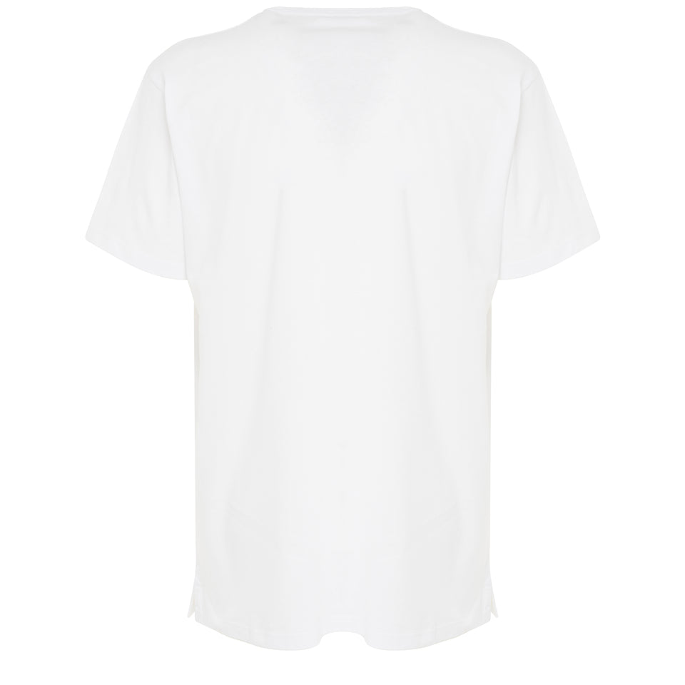 T-shirt ''Solarised skull'' in cotone bianca