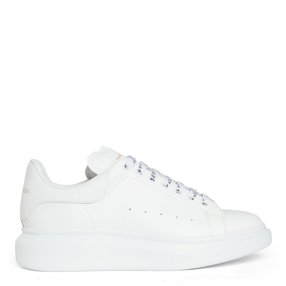 Oversized white leather sneakers