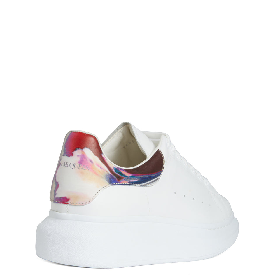 Oversized sneakers in white and multicolor leather