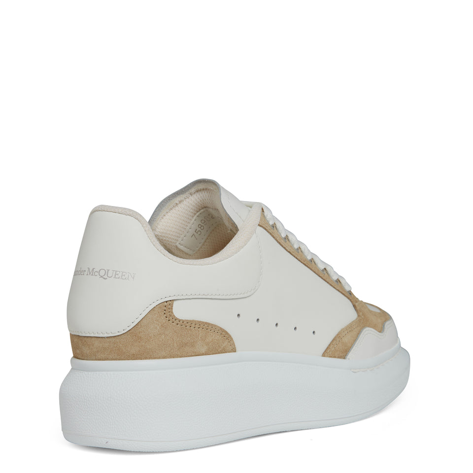 Sneakers ''Larry'' in pelle bianca e beige