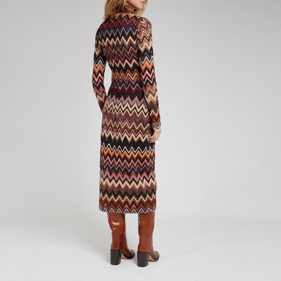 Multicolor wool maxi dress