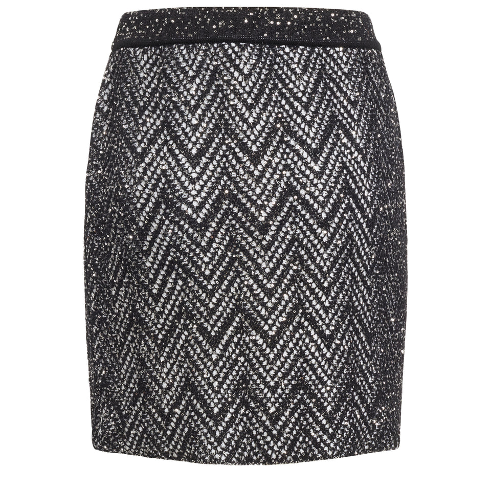 Black fabric mini skirt