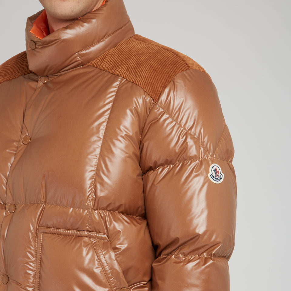 "Ain" down jacket in brown fabric