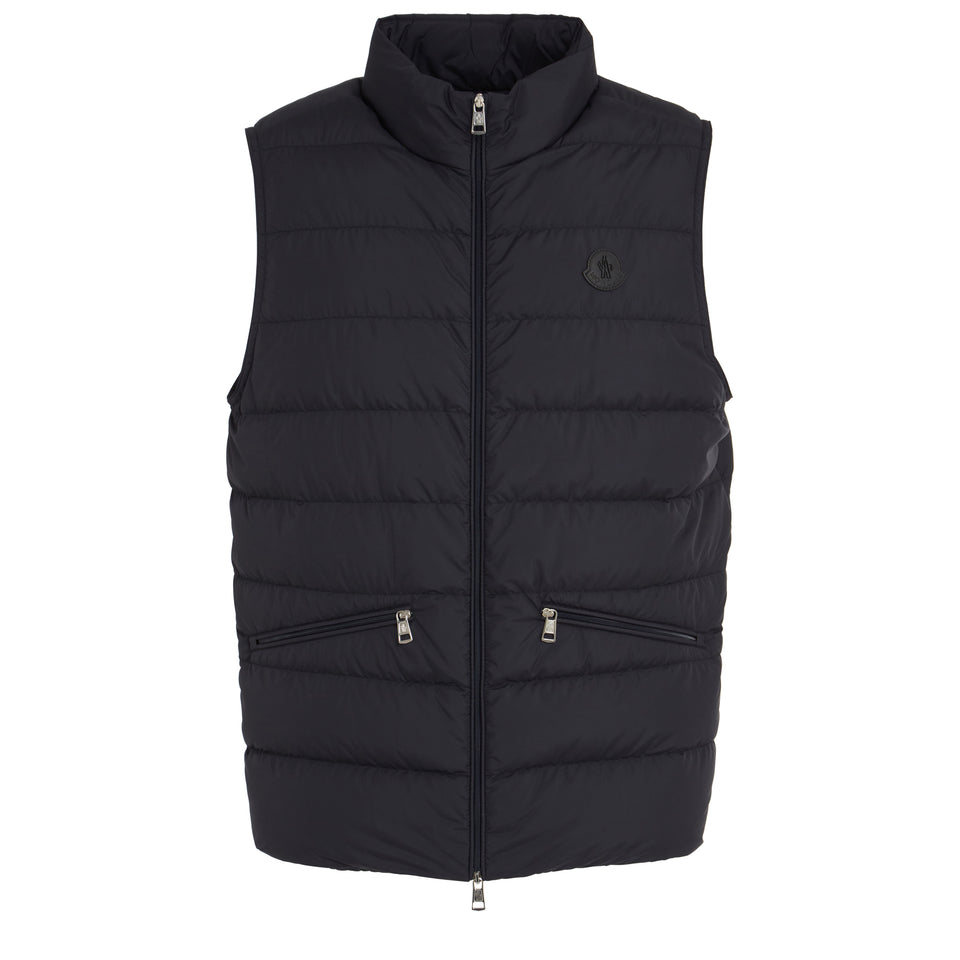 "Treompan" padded vest in blue fabric