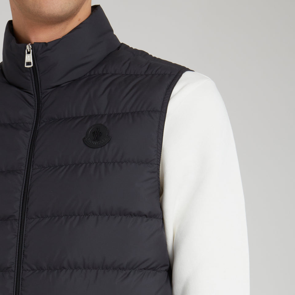 "Treompan" padded vest in black fabric