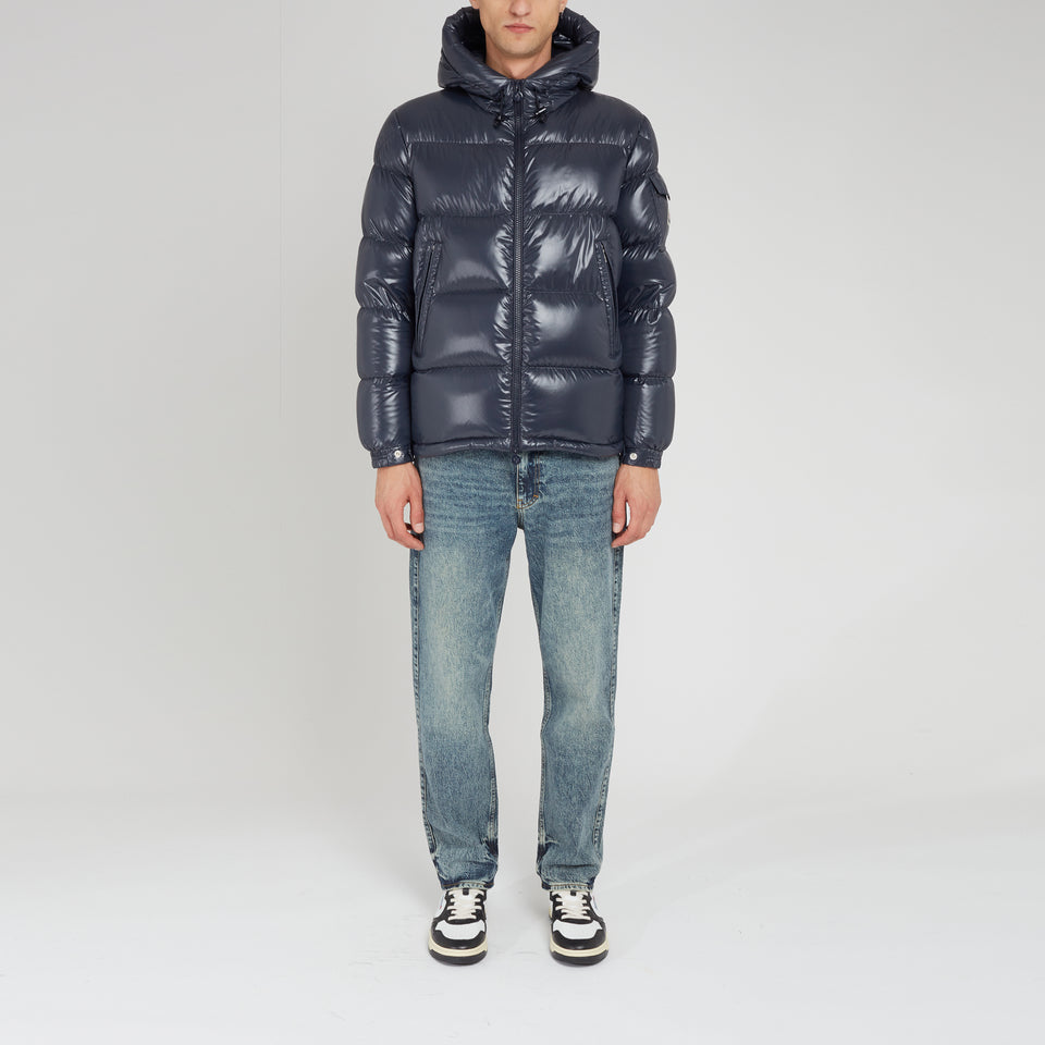 "Ecrins" down jacket in blue fabric