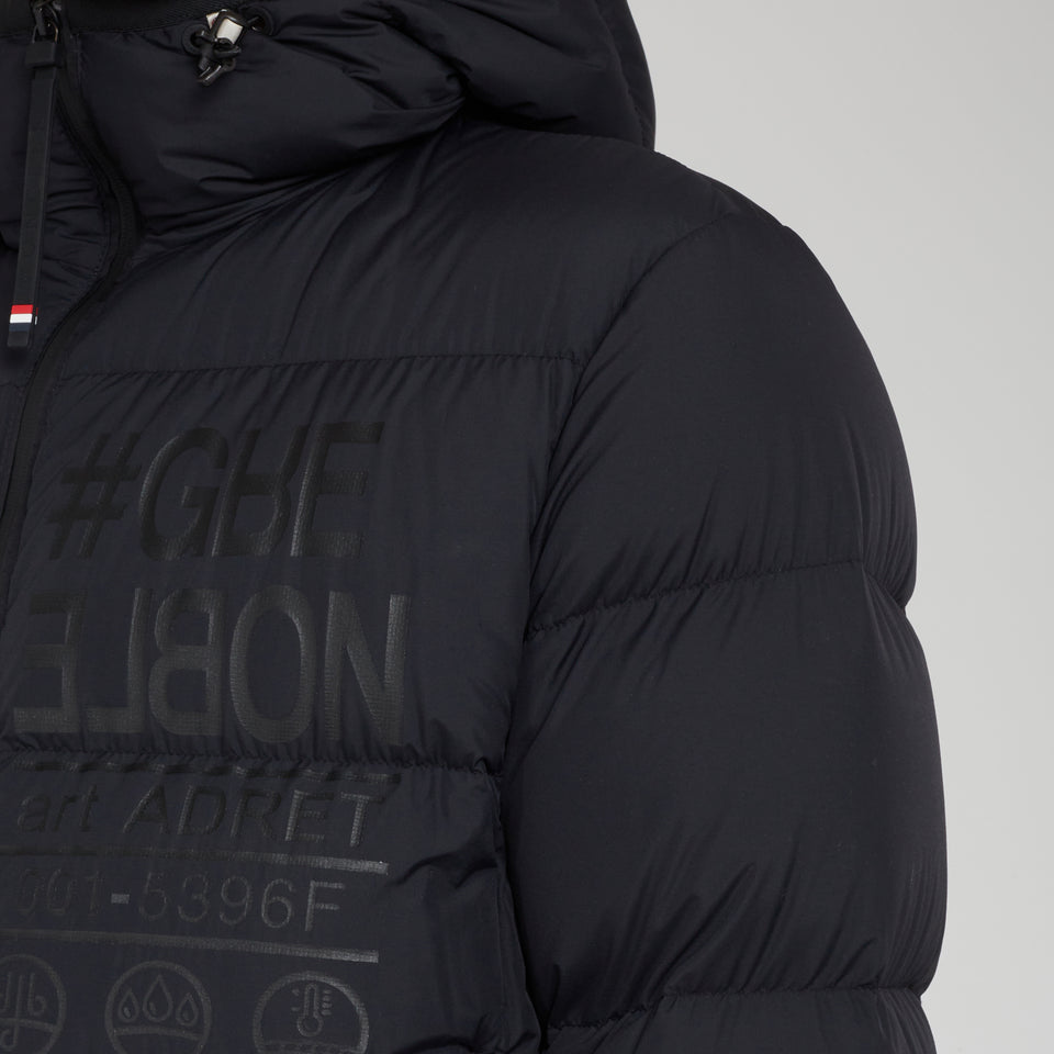 "Adret" down jacket in black fabric