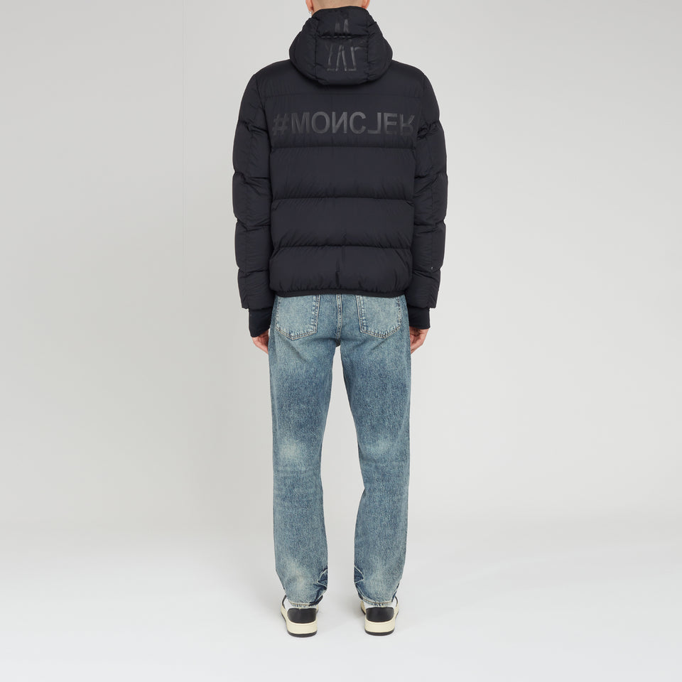 "Adret" down jacket in black fabric