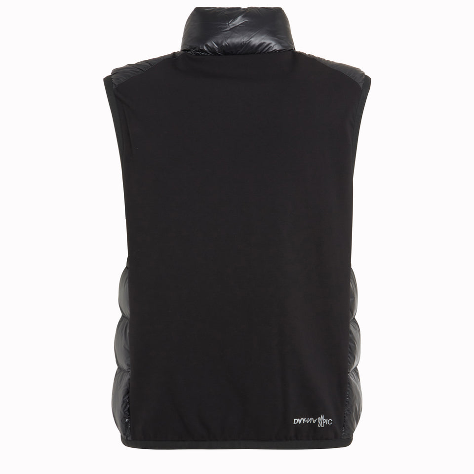 Padded vest in black fabric