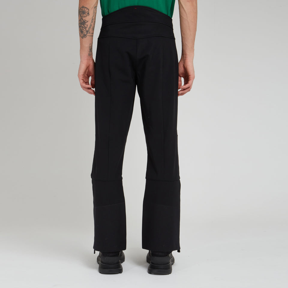 Flared trousers in black fabric