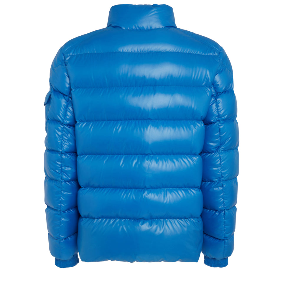 "Lule" down jacket in blue fabric