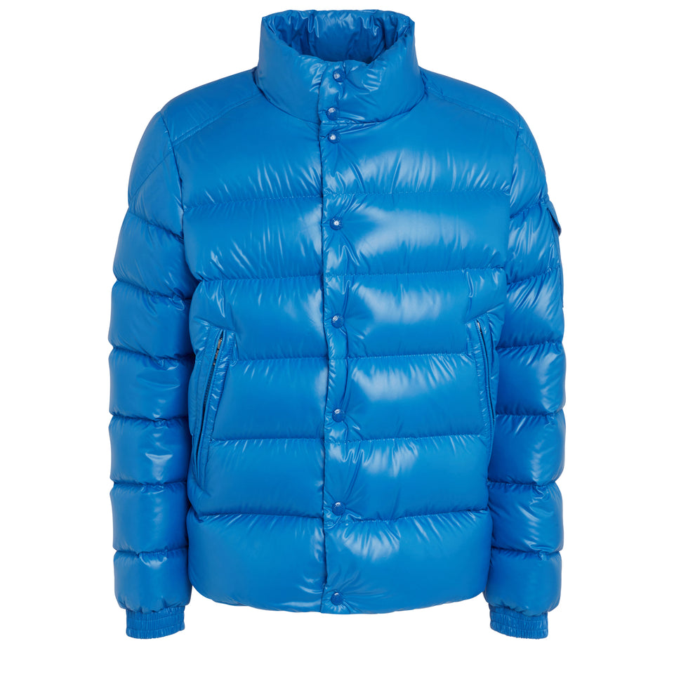 "Lule" down jacket in blue fabric