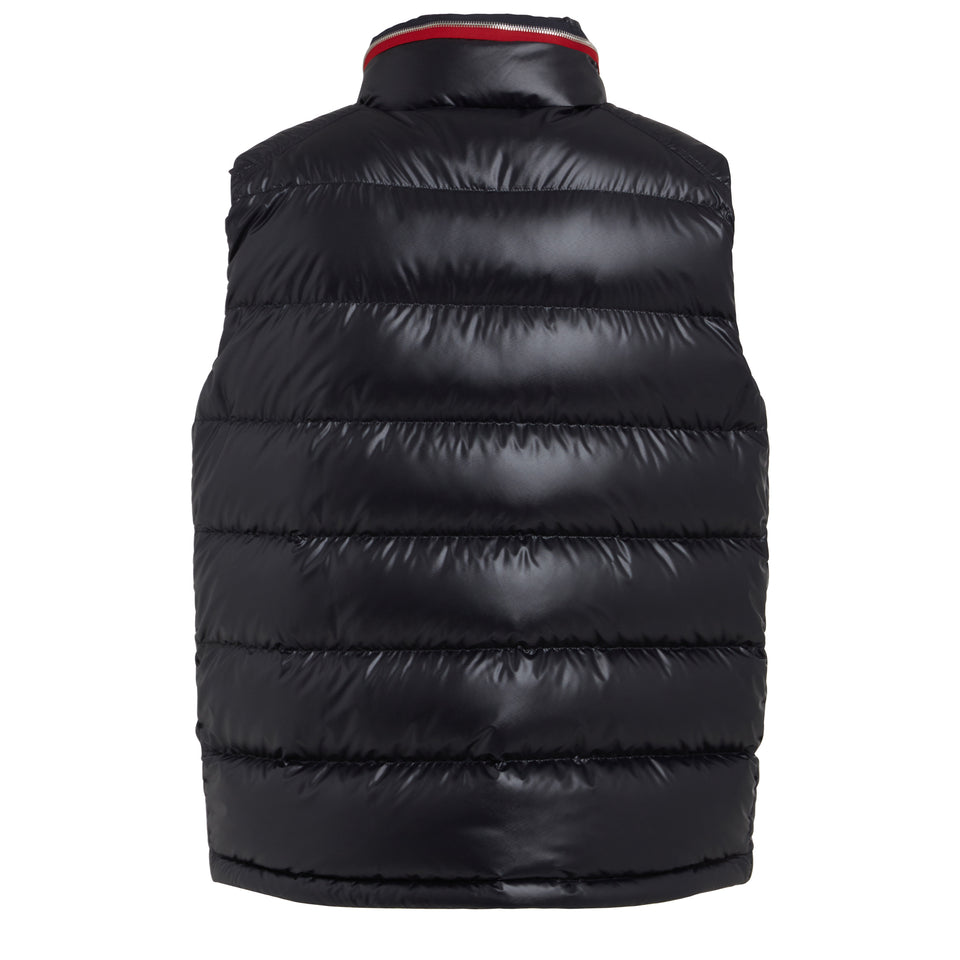 "Ouse" padded gilet in black fabric