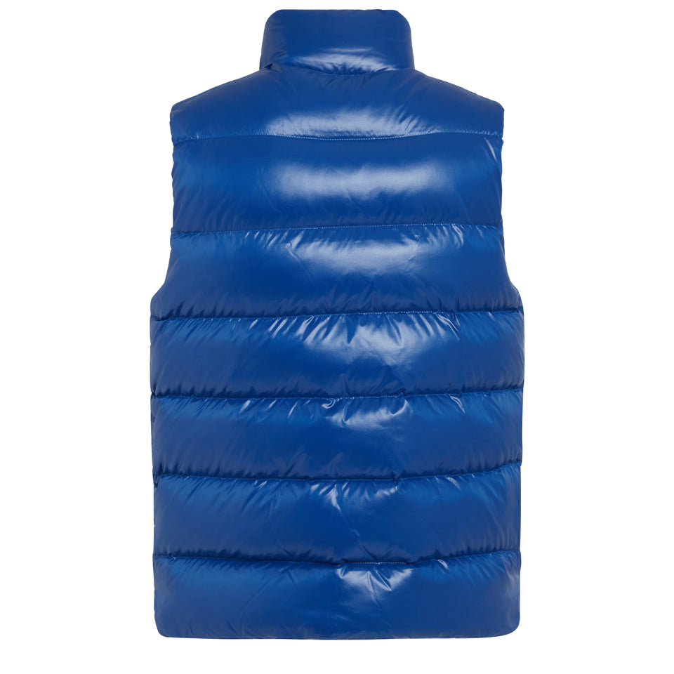 "Tibb" padded gilet in blue fabric