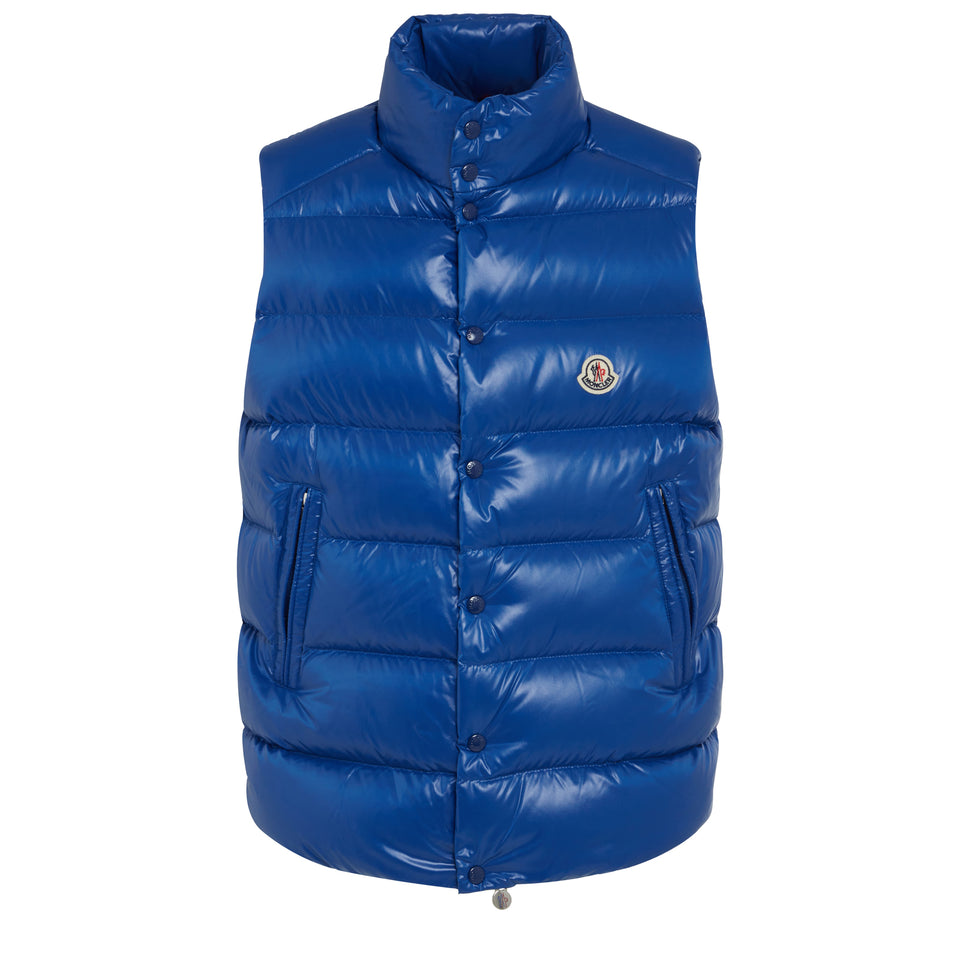 "Tibb" padded gilet in blue fabric