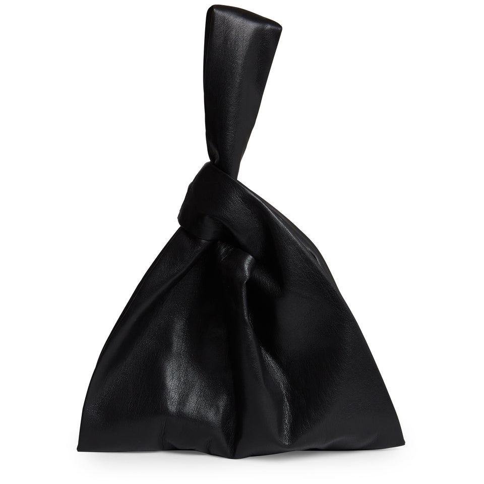 "Jen" handbag in black eco leather<BR/>