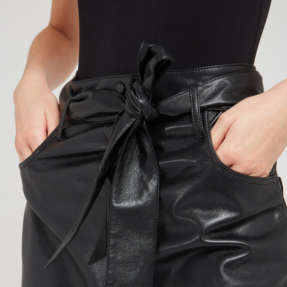 "Meda" mini skirt in black leather