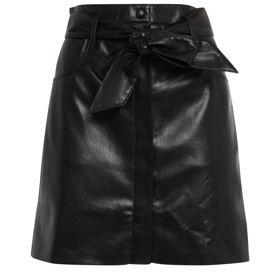 "Meda" mini skirt in black leather
