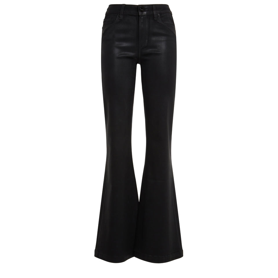 "Genevieve" flared jeans in black denim