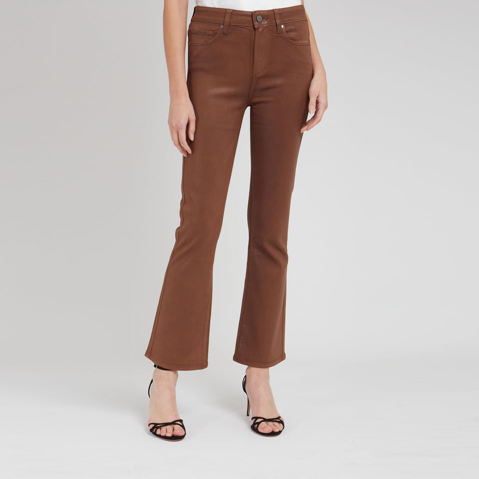 "Claudine" trousers in brown fabric