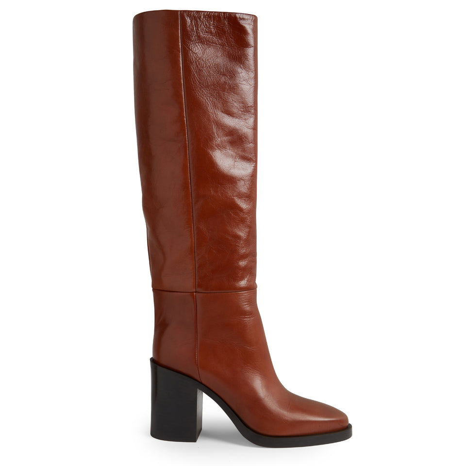 "Ophelia" boot in brown leather