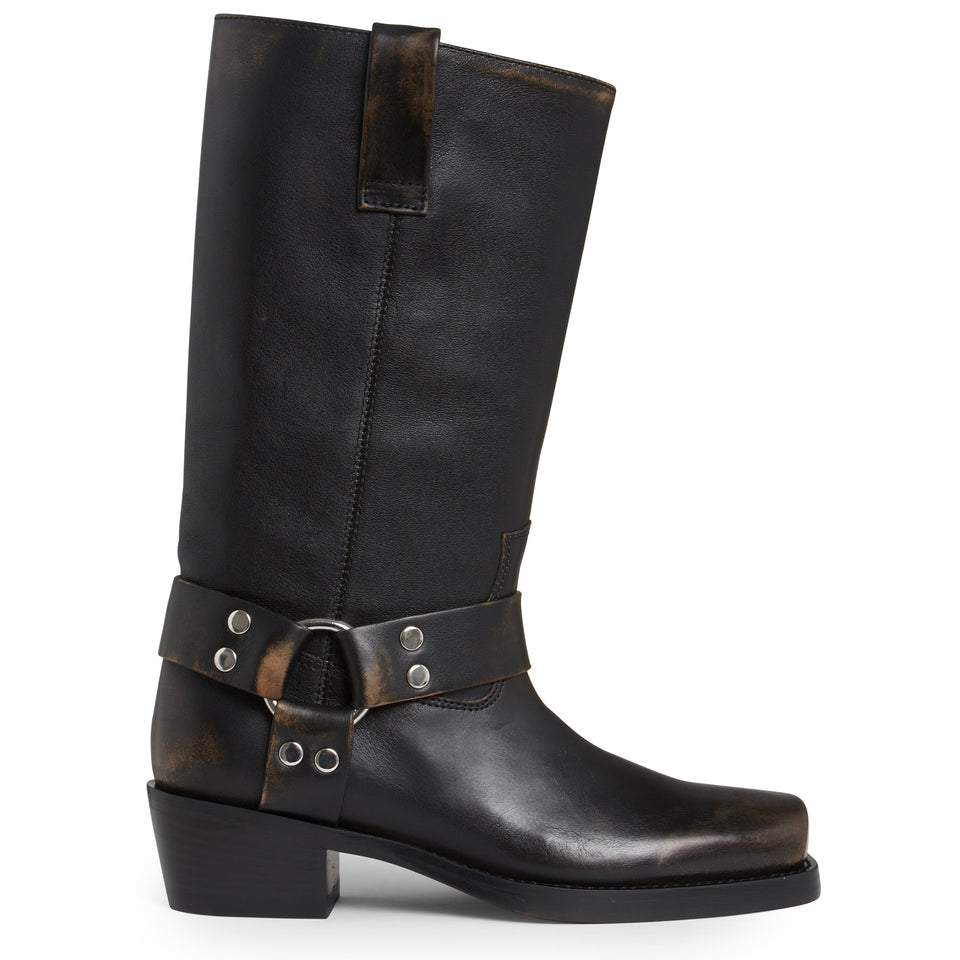 ''Roxy'' cowboy boot in brown leather