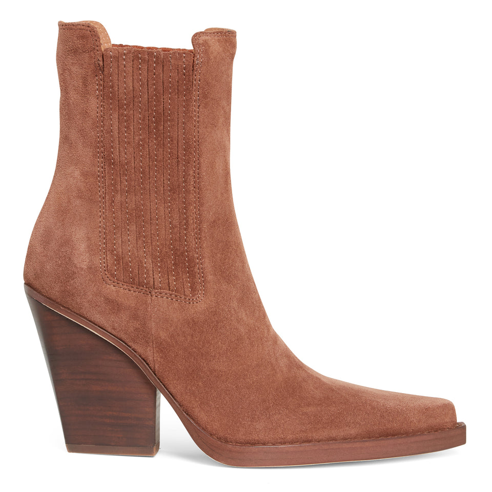 "Dallas" ankle boot in brown suede