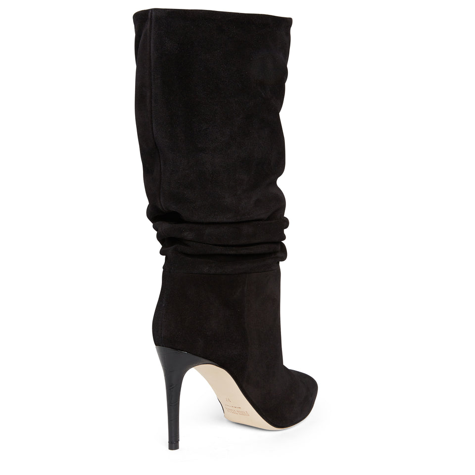 "Slouchy" ankle boot in black suede