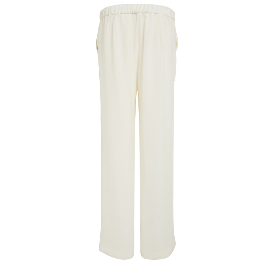 Soft trousers in white fabric