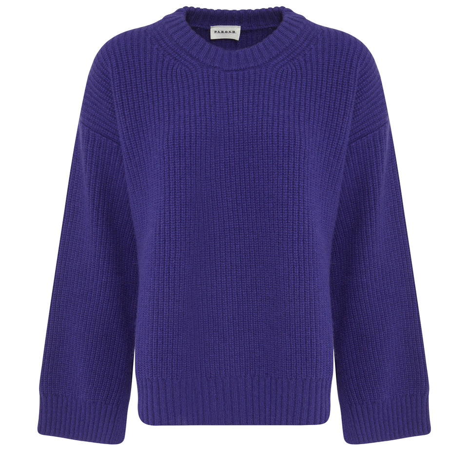 Maglione in lana viola