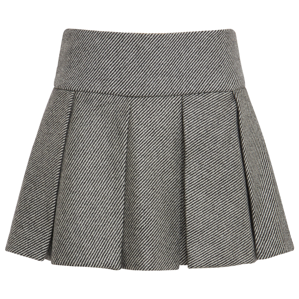 Gray wool mini skirt