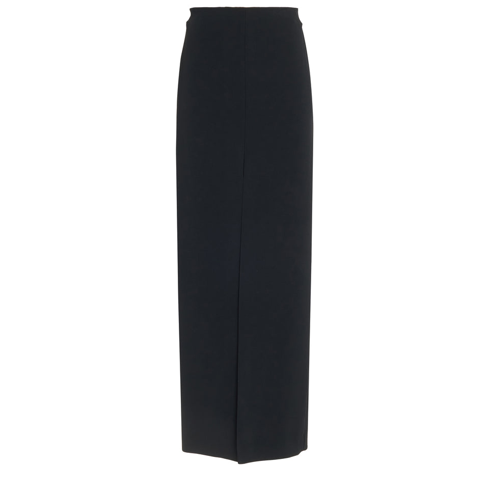 Long black fabric skirt