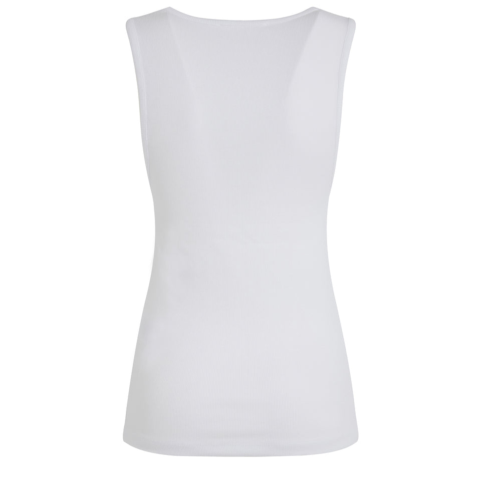 White cotton sleeveless top