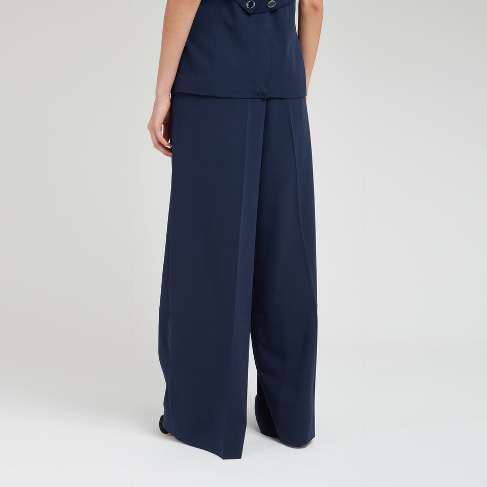 Blue fabric trousers