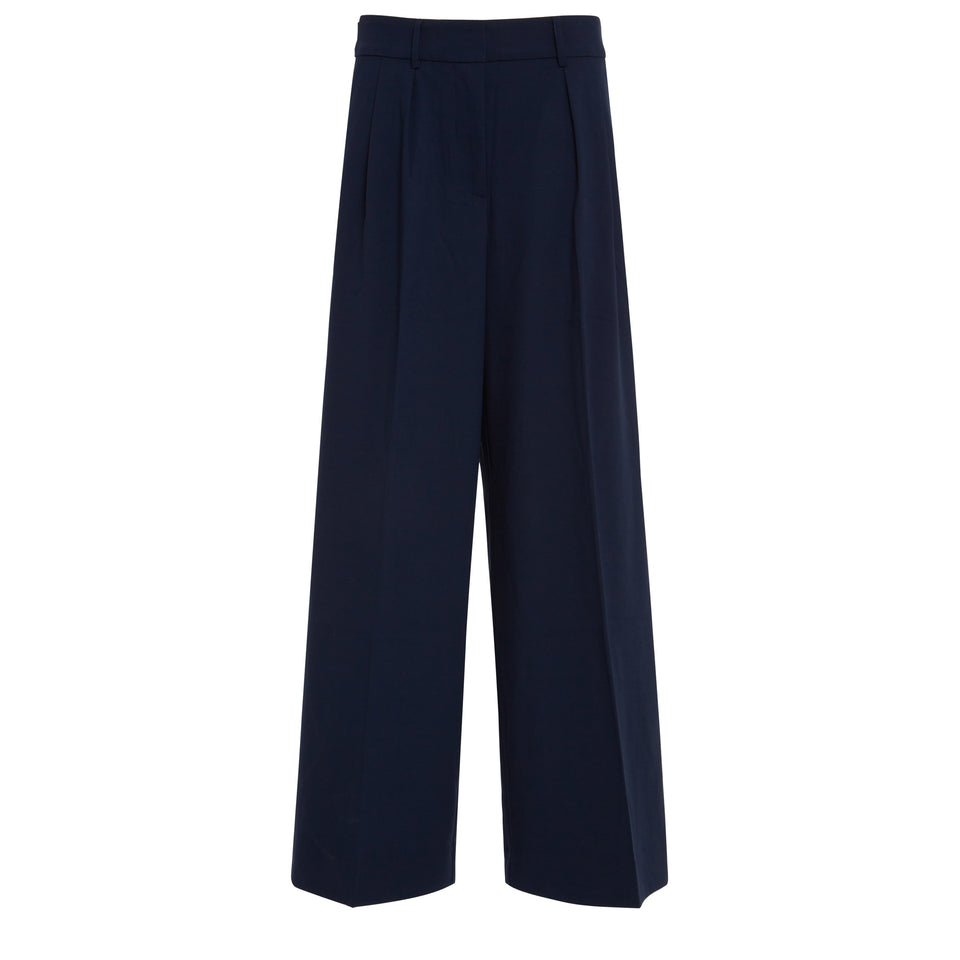 Blue fabric trousers