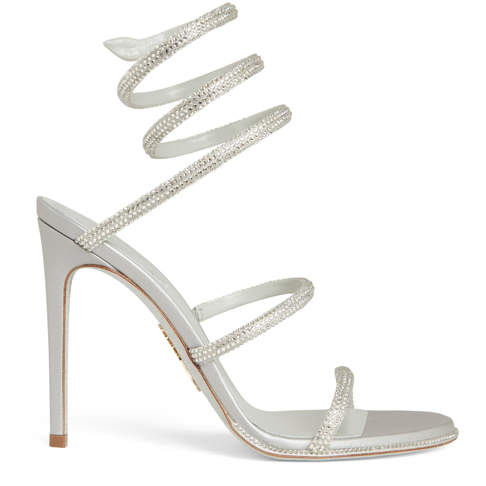 ''Cleo'' sandals in silver leather