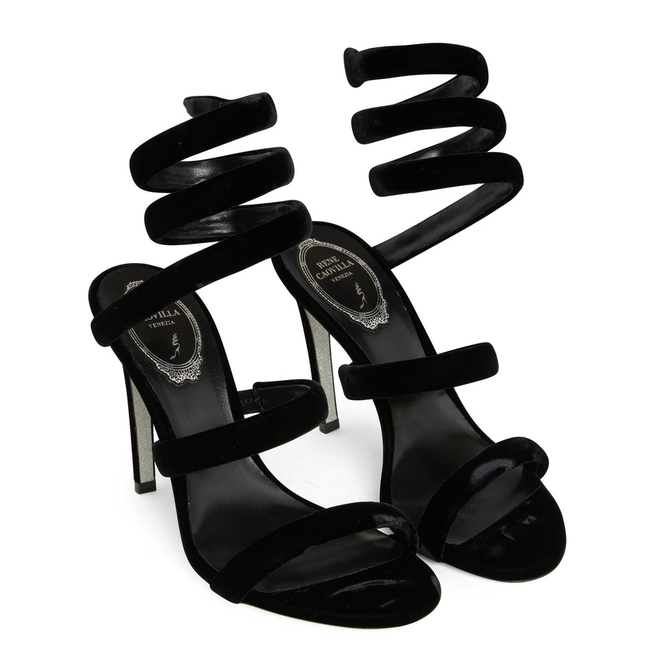 ''Cleo'' sandal in black velvet