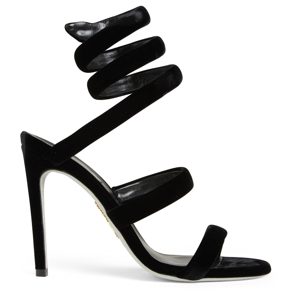 ''Cleo'' sandal in black velvet