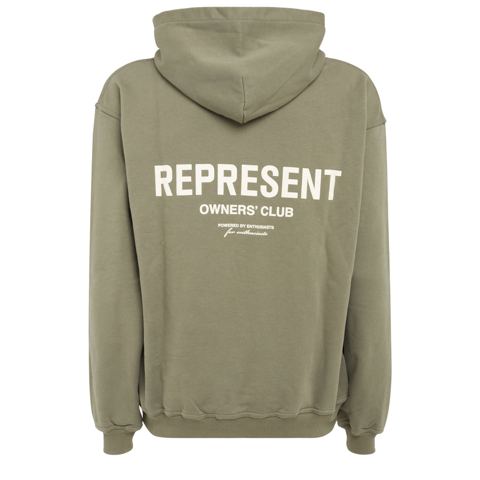 ''Owners Club Hoodie'' sweatshirt in green cotton