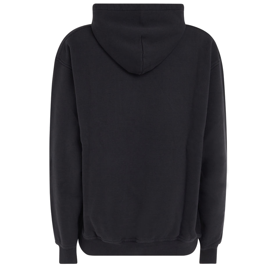 ''Swan'' sweatshirt in black cotton
