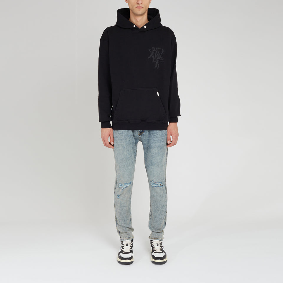 ''Cherub Initial'' sweatshirt in black cotton