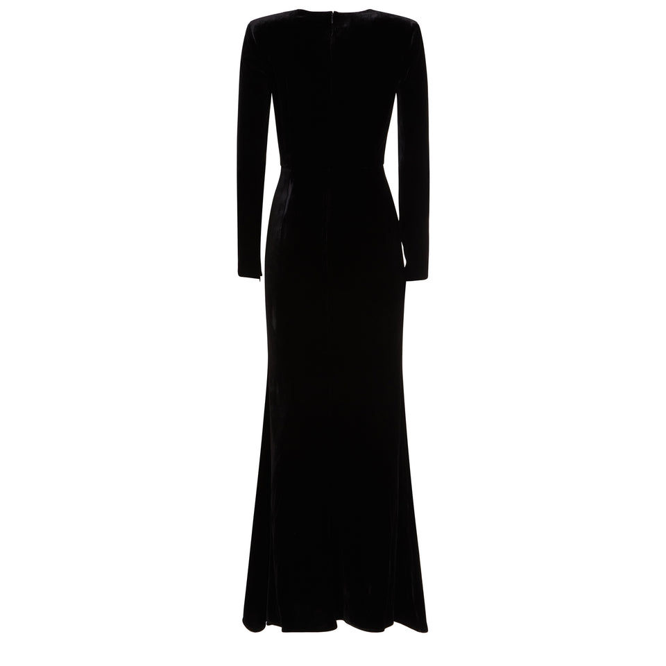 Long dress in black velvet