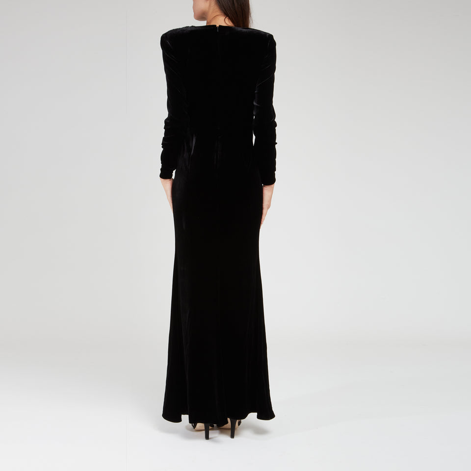 Long dress in black velvet