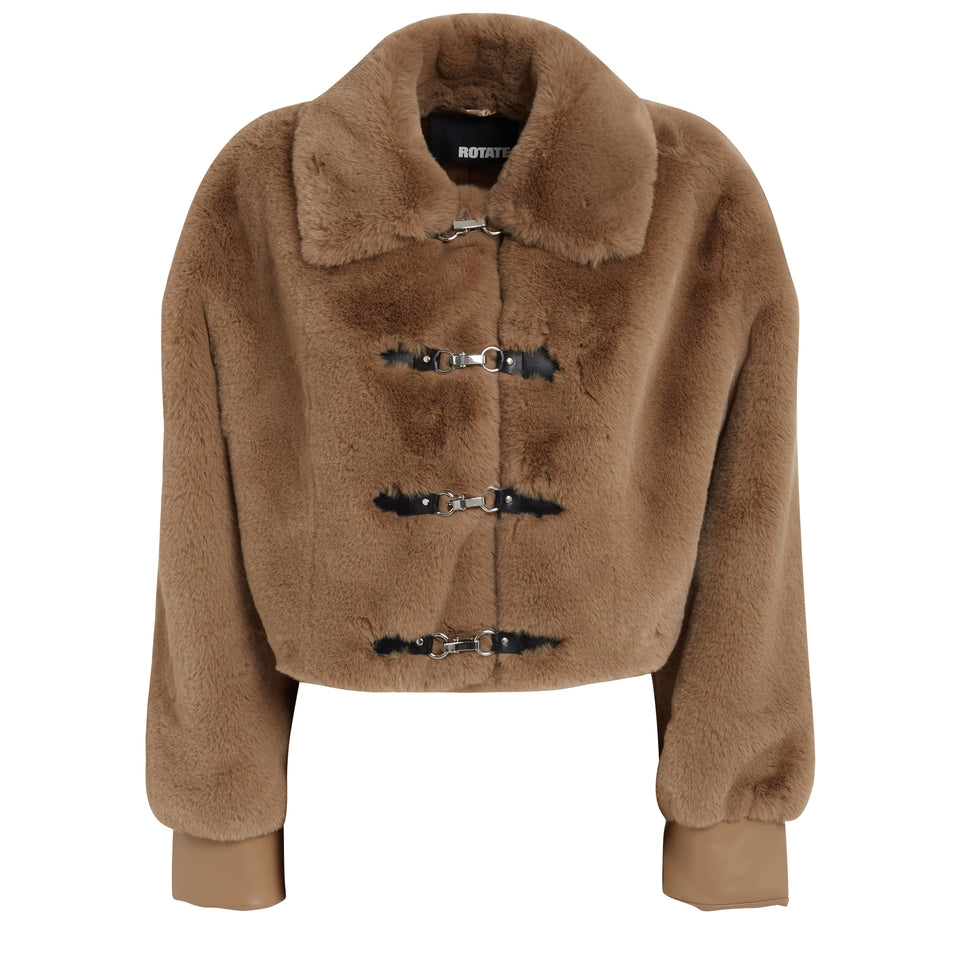 Brown faux fur jacket